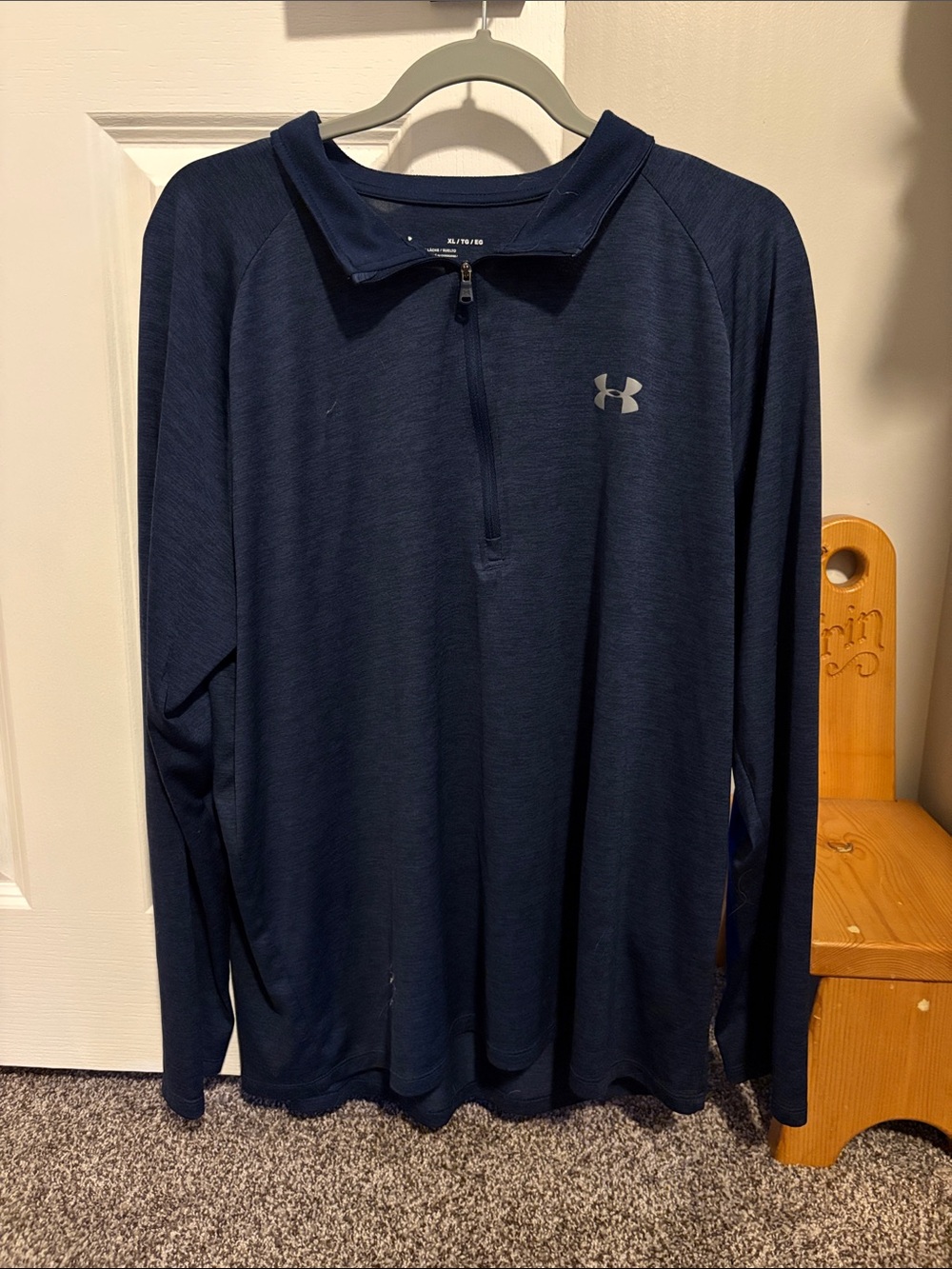 Under Armour Navy Long-Sleeve 1/4 Zip Performance Top